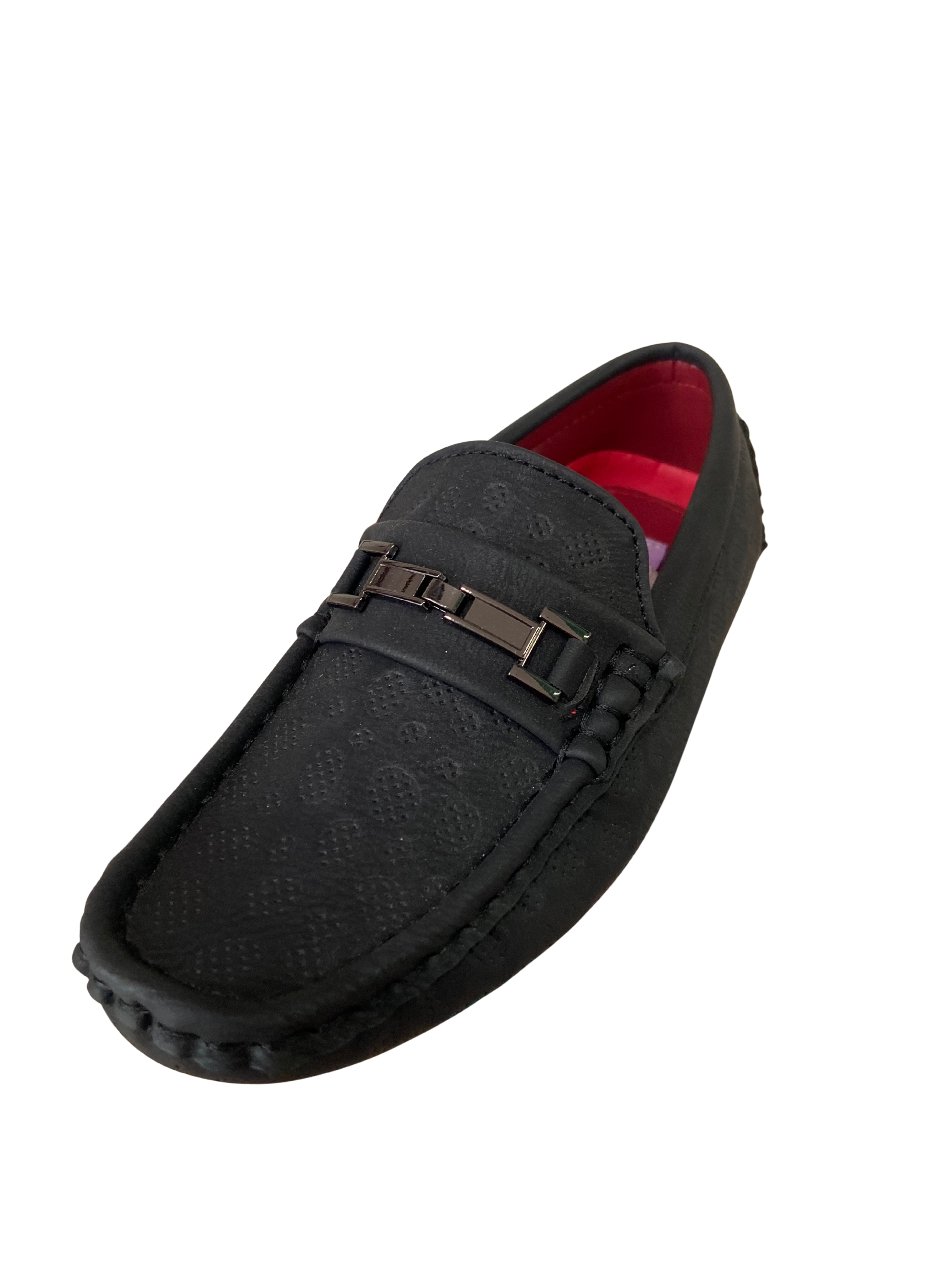 Black Suede Pattern Loafers