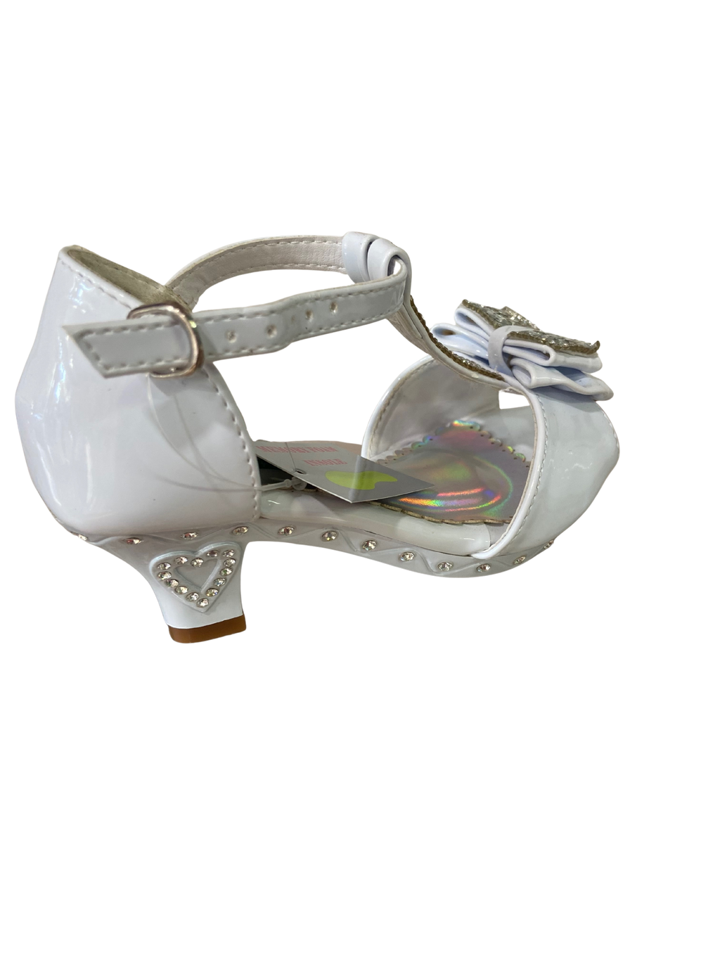 Girls Heel with Rhinestone Bow