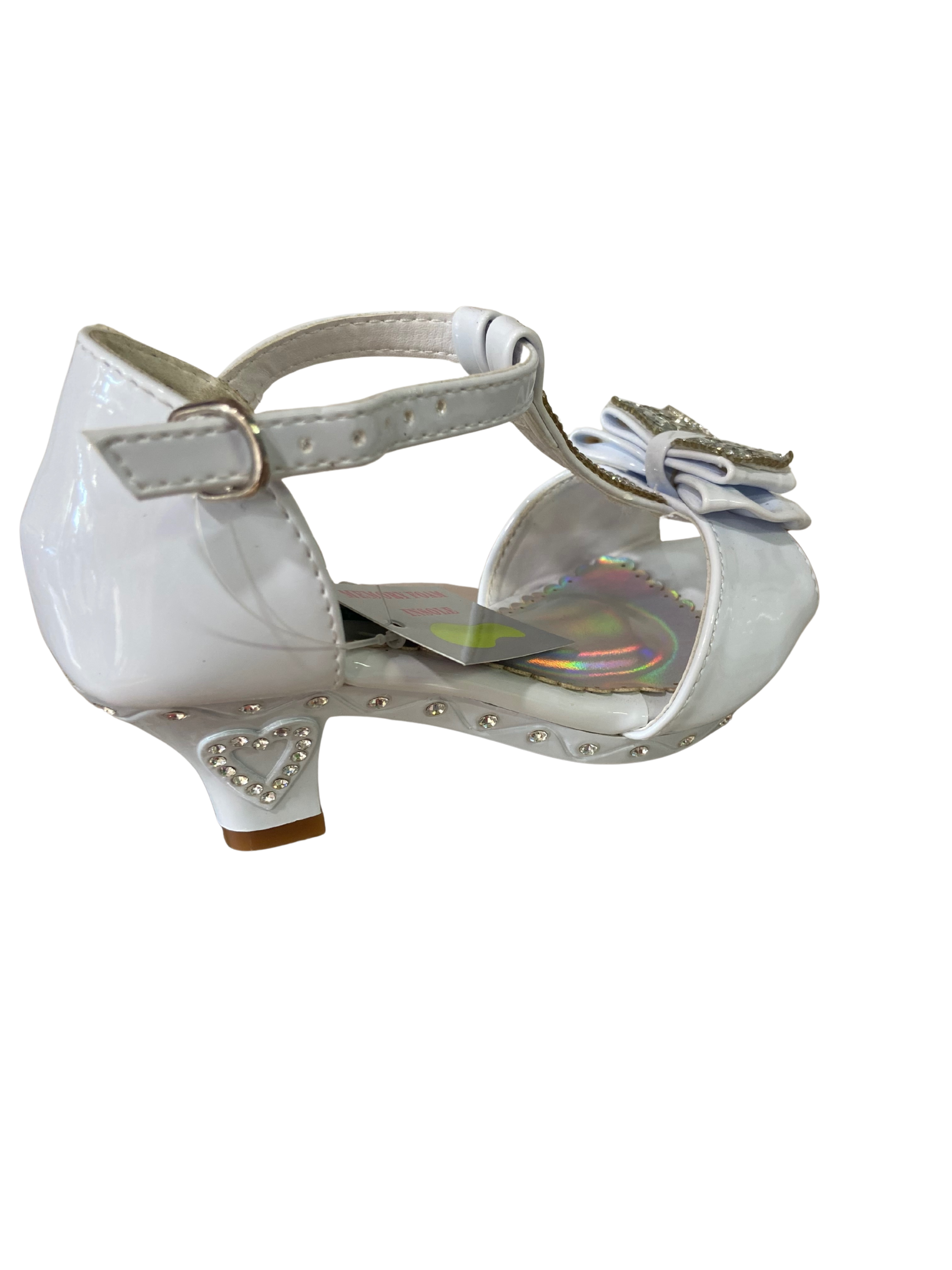 Girls Heel with Rhinestone Bow