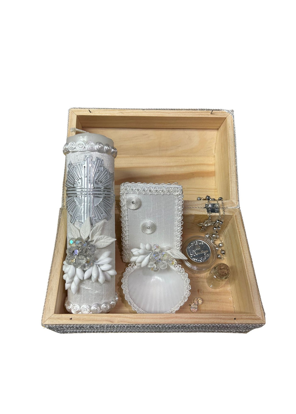Wooden Baptism Candle Set