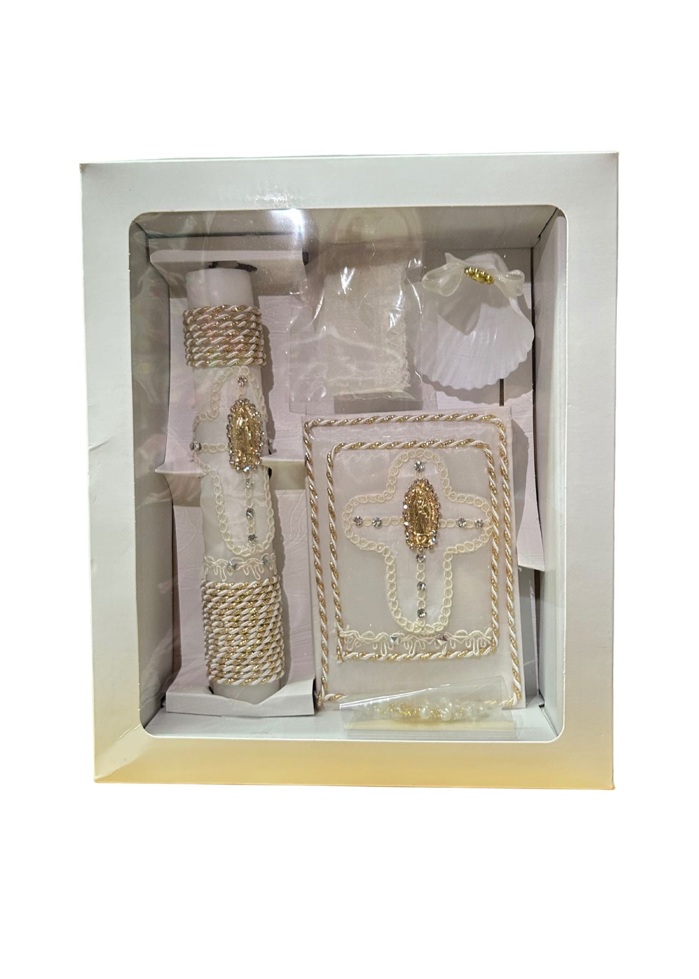 Golden Accent Baptism Candle Set