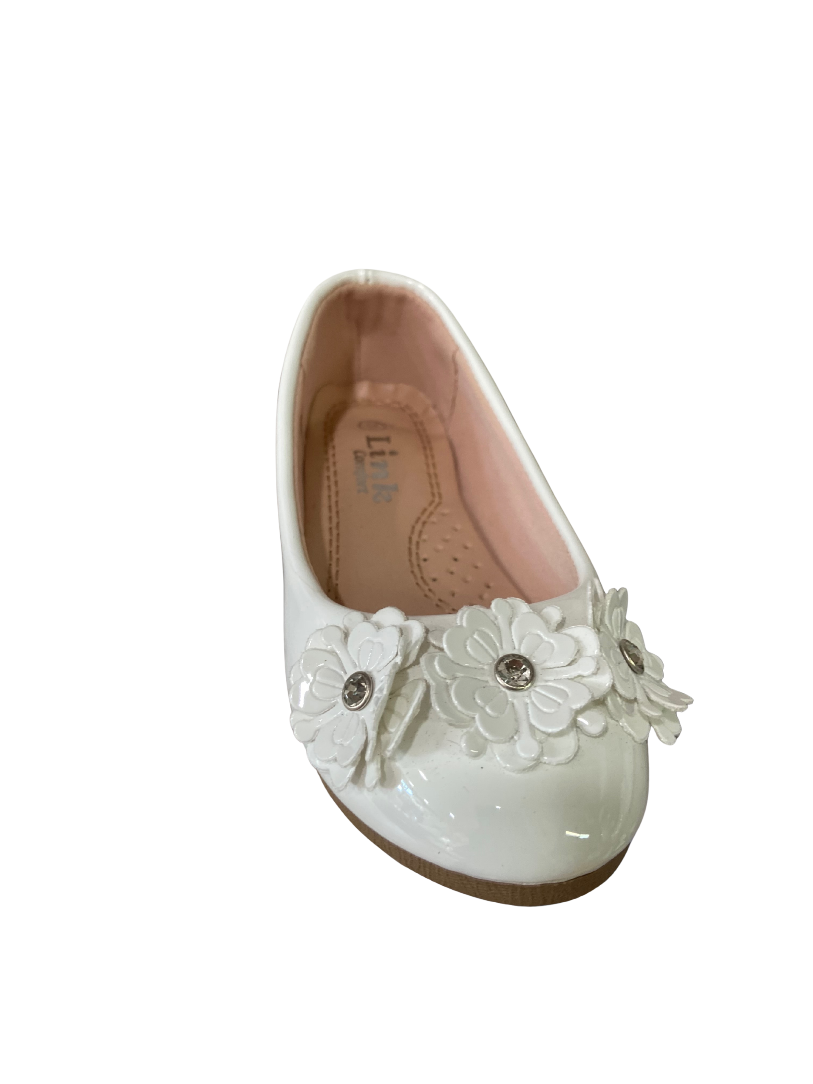 Girls Floral White Flat