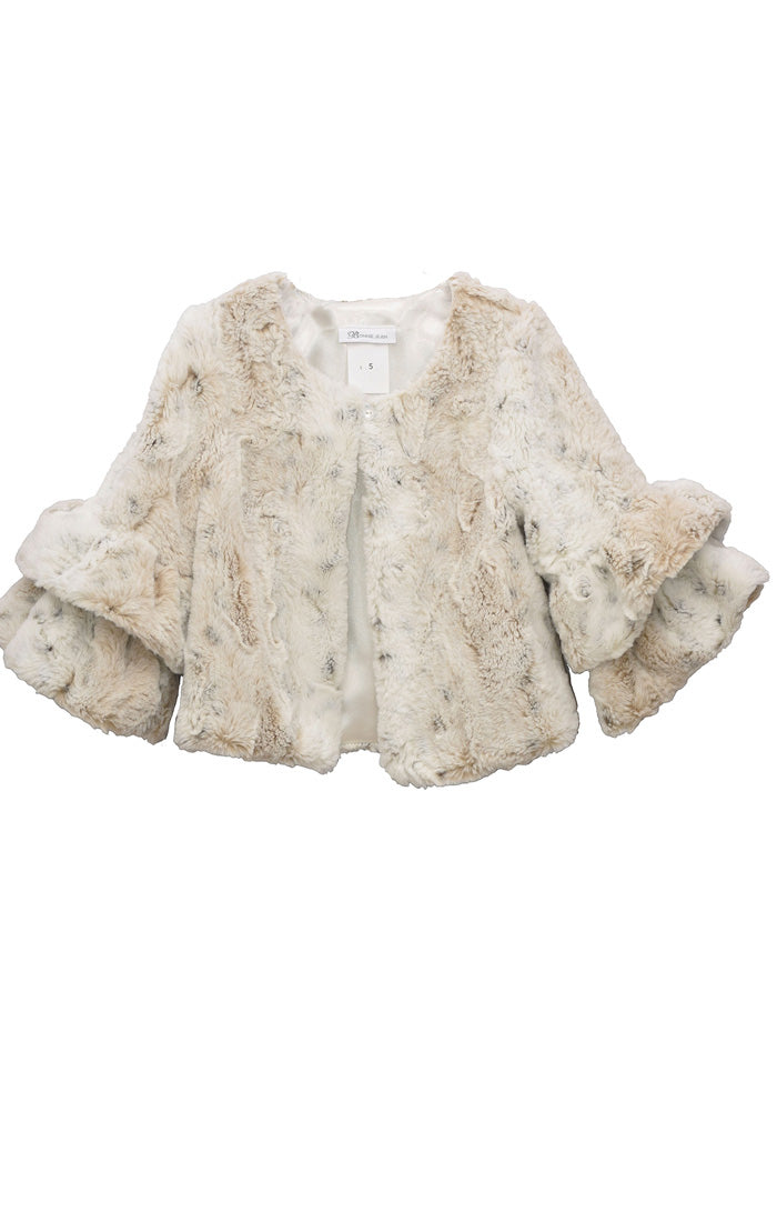 Bell Sleeve Faux Fur Jacket (Toddler)