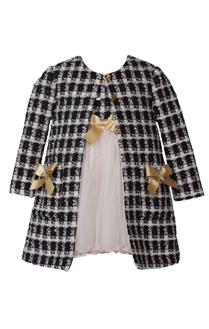 Pocket Checkered Coat Set